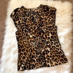 EXPRESS silky leopard print blouse small